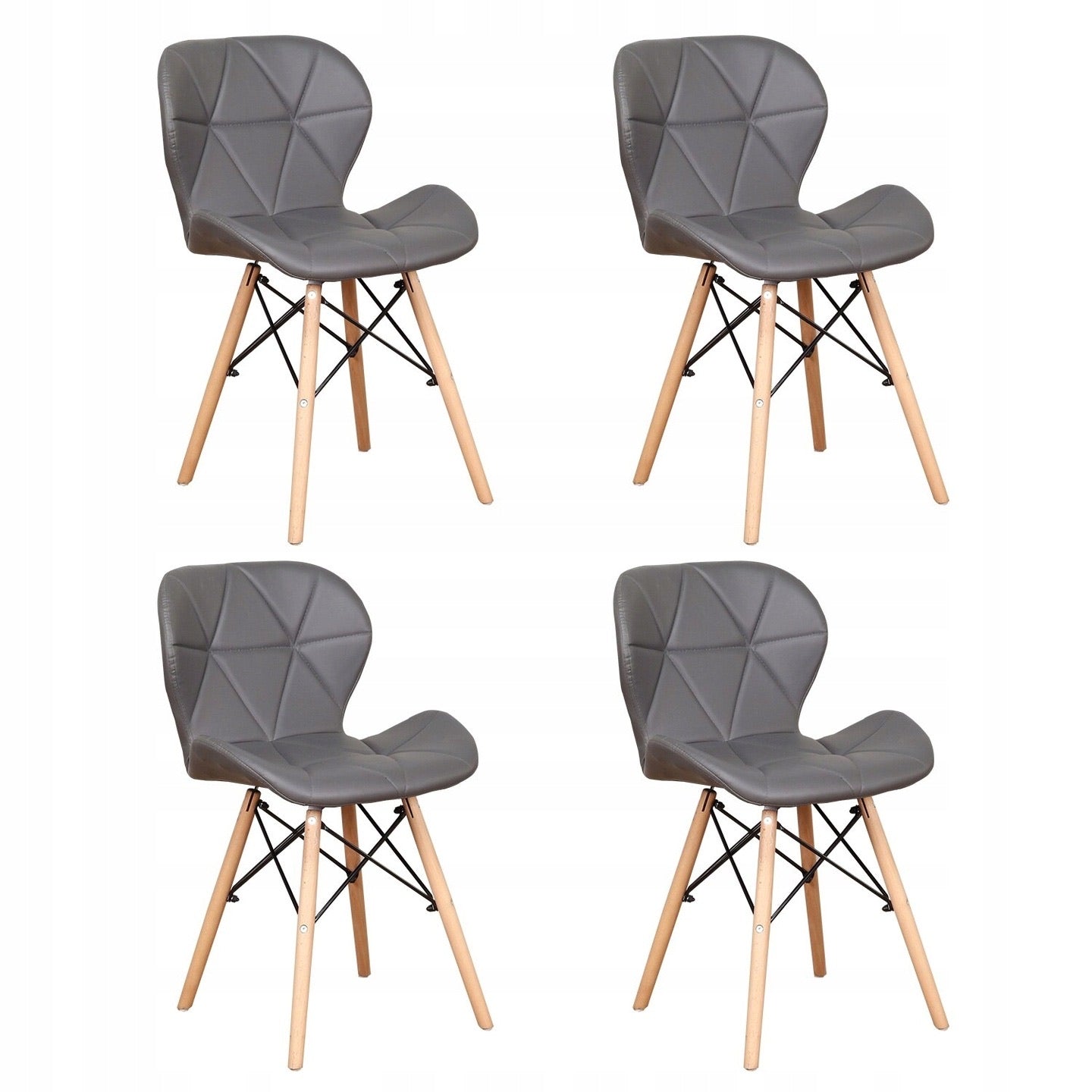 Set di 4 sedie in stile scandinavo in legno di faggio